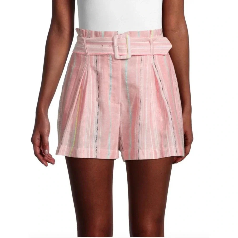 Parker Carlo Paperbag Shorts - Stripes -‎ Pink Multi/Sunset Stripe